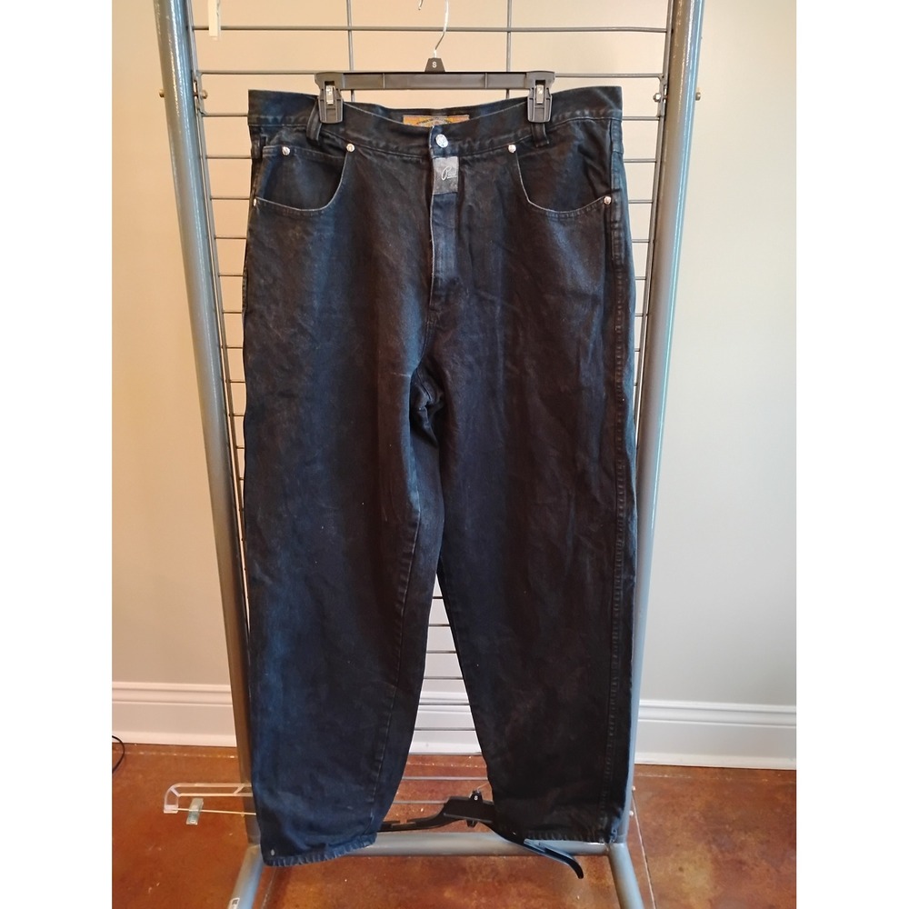 Vintage Y2K Paco Jeans Mens 38x34 Black Baggy Relaxed Fit Denim Streetwear 90s